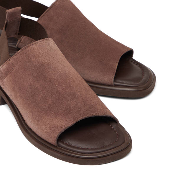 Vizon Hakiki Süet Deri Kadın Sandalet - K26Y1SN68433-T86 - 3