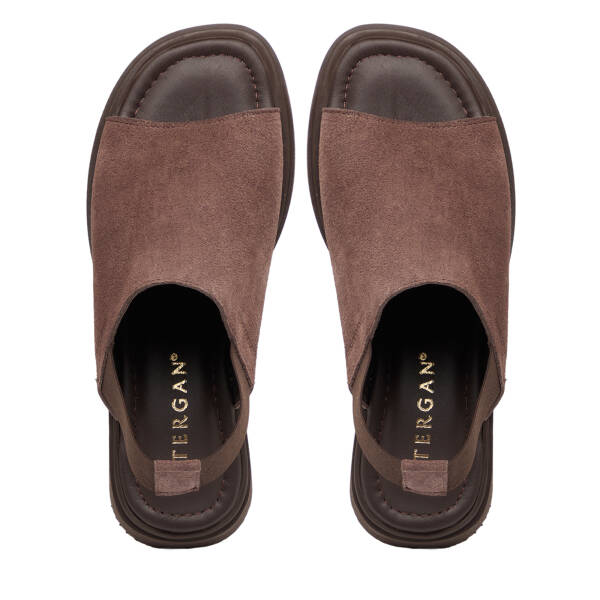 Vizon Hakiki Süet Deri Kadın Sandalet - K26Y1SN68433-T86 - 5