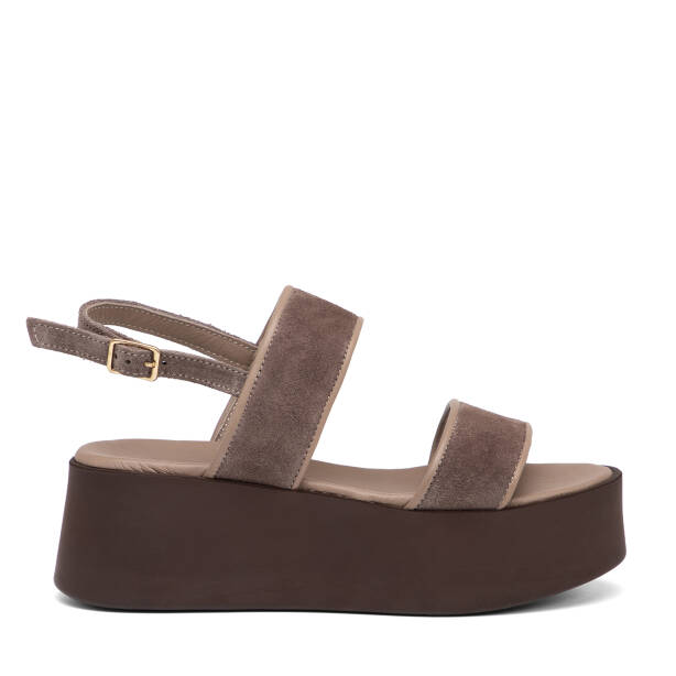 Vizon Hakiki Süet Deri Kadın Sandalet - K26Y1SN68588-A02 