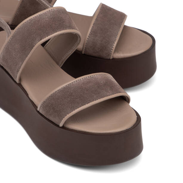 Vizon Hakiki Süet Deri Kadın Sandalet - K26Y1SN68588-A02 - 3