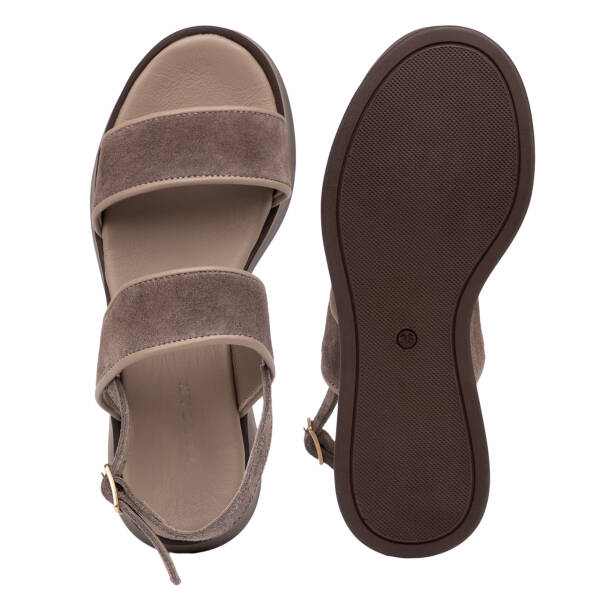 Vizon Hakiki Süet Deri Kadın Sandalet - K26Y1SN68588-A02 - 6