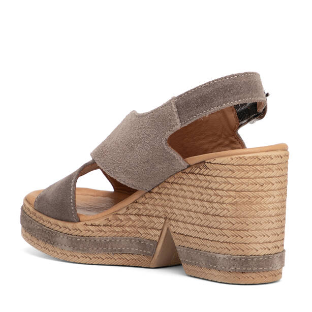 Vizon Hakiki Süet Deri Kadın Sandalet - K26Y1SN68607-A02 - 4