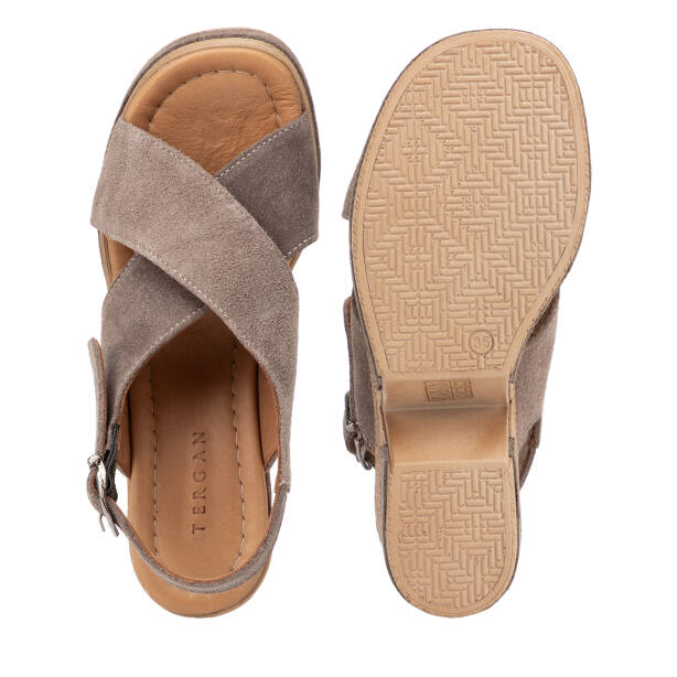 Vizon Hakiki Süet Deri Kadın Sandalet - K26Y1SN68607-A02 - 6