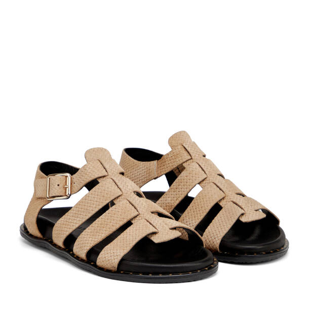 Vizon Hakiki Süet Deri Kadın Sandalet - K26Y1SN68639-A84 - 2