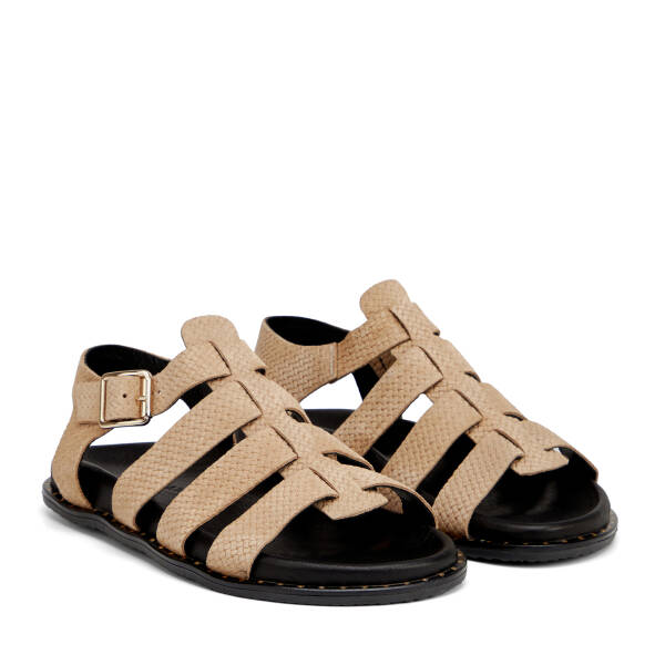 Vizon Hakiki Süet Deri Kadın Sandalet - K26Y1SN68639-A84 - 2