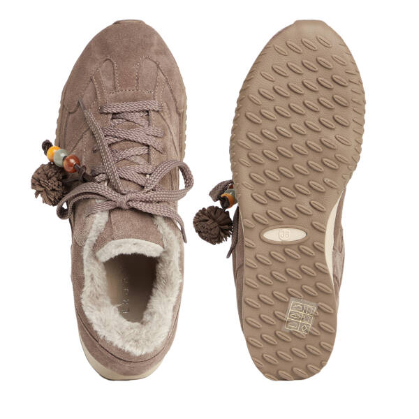 Vizon Hakiki Süet Deri Kadın Sneaker - K26K1AY68839-A02 - 5