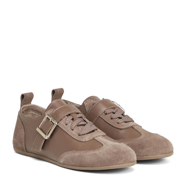 Vizon Hakiki Süet Deri Kadın Sneaker - K26S1AY68838-I2O - 2