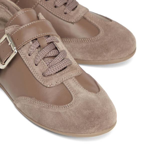 Vizon Hakiki Süet Deri Kadın Sneaker - K26S1AY68838-I2O - 3