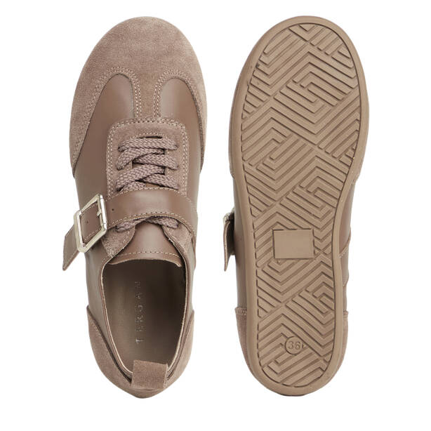 Vizon Hakiki Süet Deri Kadın Sneaker - K26S1AY68838-I2O - 5