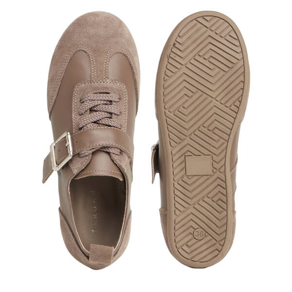 Vizon Hakiki Süet Deri Kadın Sneaker - K26S1AY68838-I2O - 5