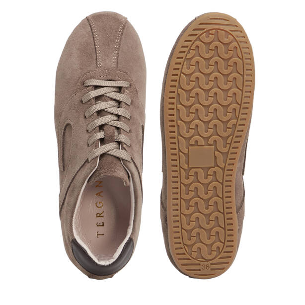 Vizon Hakiki Süet Deri Kadın Sneaker - K26S1AY68936-A02 - 5