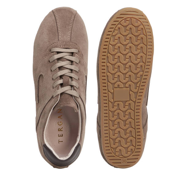Vizon Hakiki Süet Deri Kadın Sneaker - K26S1AY68936-A02 - 5
