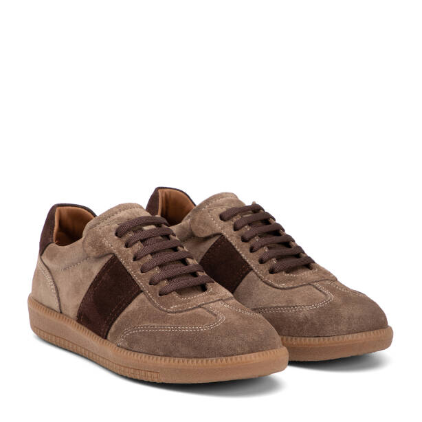 Vizon Hakiki Süet Deri Kadın Sneaker - K4MEAY068704-A02 - Tergan Four Season