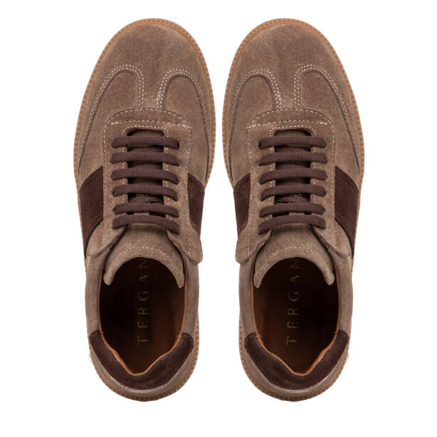 Vizon Hakiki Süet Deri Kadın Sneaker - K4MEAY068704-A02 - Tergan Four Season