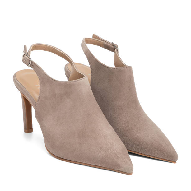 Vizon Hakiki Süet Deri Kadın Stiletto - K26I1AY68693-A02 - 2