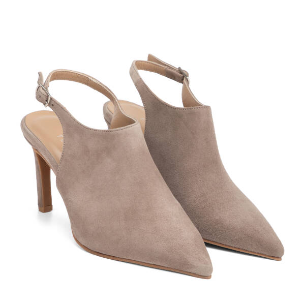 Vizon Hakiki Süet Deri Kadın Stiletto - K26I1AY68693-A02 - 2