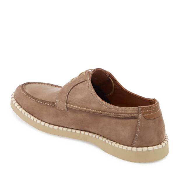 Vizon Nubuk Deri Erkek Casual Ayakkabı - E24I1AY56640-A65 - 2