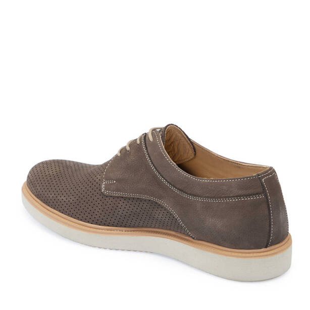 Vizon Hakiki Nubuk Deri Erkek Casual Ayakkabı - E25I1AY57160-A65 - 2