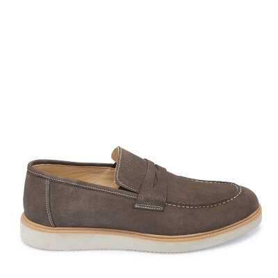 Vizon Nubuk Deri Erkek Loafer - E25I1AY57161-A65 - 3