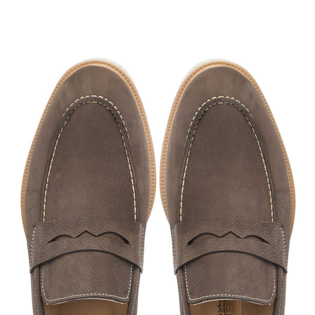 Vizon Hakiki Nubuk Deri Erkek Loafer - E25I1AY57161-A65 - 5