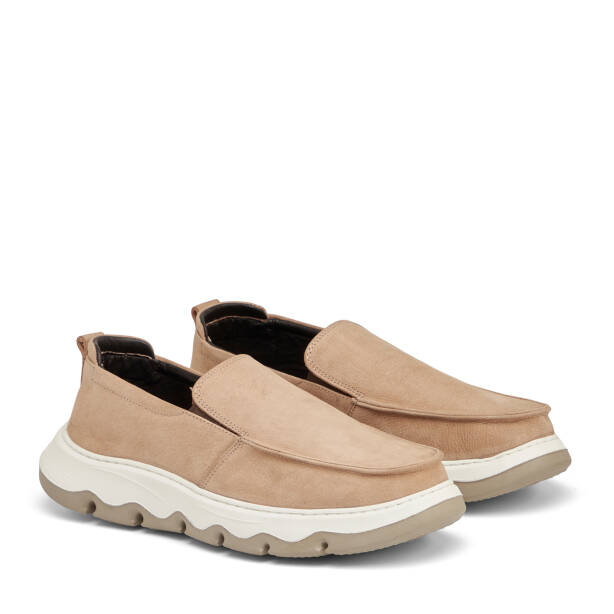 Vizon Hakiki Nubuk Deri Erkek Loafer - E25I1AY57221-A65 - 2