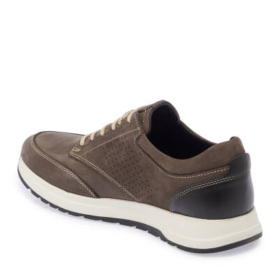  Vizon Nubuk Deri Erkek Sneaker - E24I1AY56739-A65 - 2