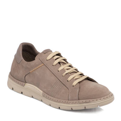 Vizon Nubuk Deri Erkek Sneaker - E24I1AY56777-A65 - 1