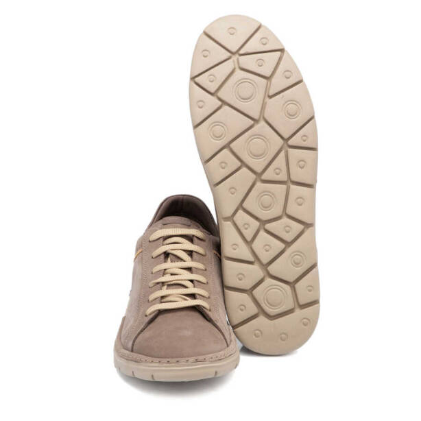 Vizon Nubuk Deri Erkek Sneaker - E24I1AY56777-A65 - 4