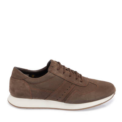 Vizon Nubuk Deri Erkek Sneaker - E24I1AY56851-A65 - 3