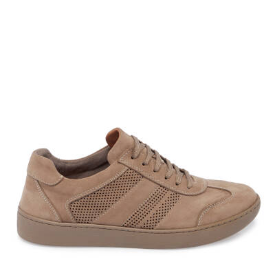 Vizon Nubuk Deri Erkek Sneaker - E24I1AY56862-A65 - 3