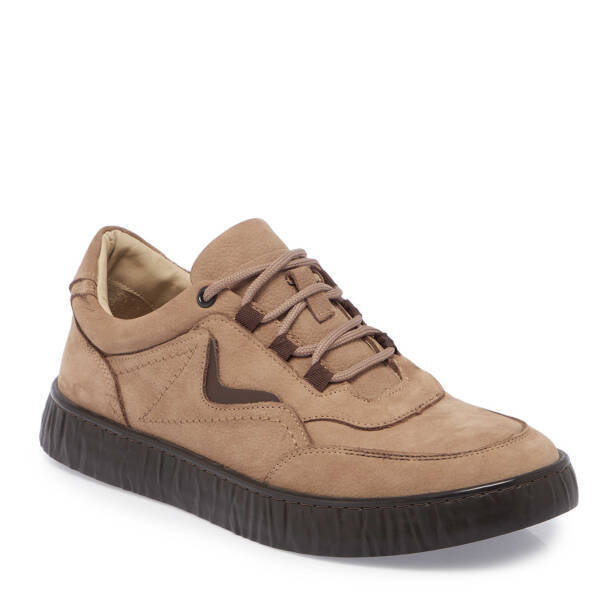 Vizon Hakiki Nubuk Deri Erkek Sneaker - E24I1AY56900-B21 - Tergan