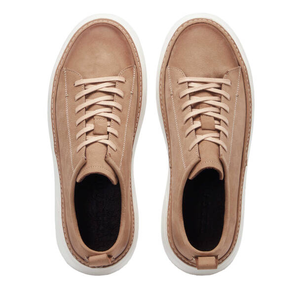 Vizon Hakiki Nubuk Deri Erkek Sneaker - E25I1AY57165-B21 - 5