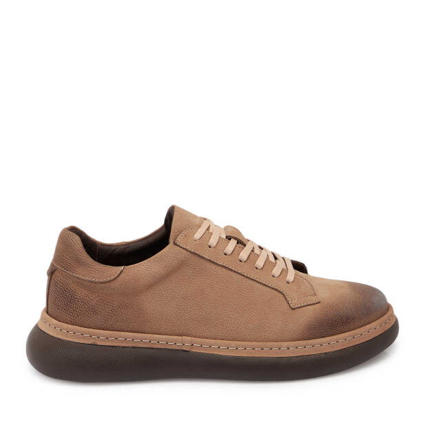 Vizon Nubuk Deri Erkek Sneaker - E25S1AY57471-B21 - 3
