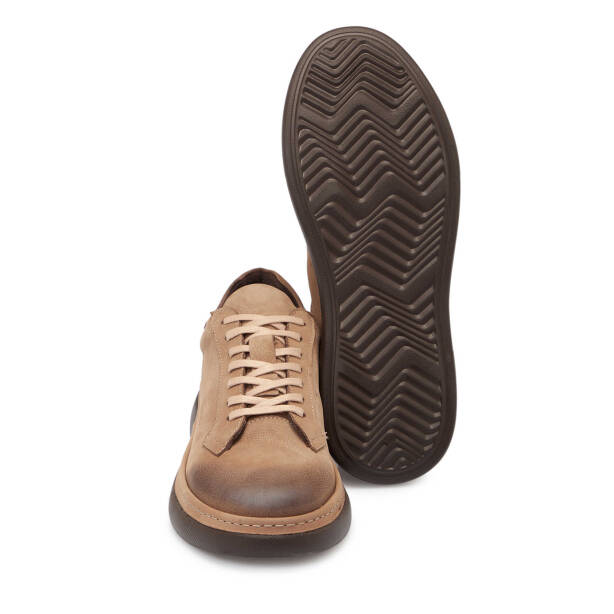 Vizon Nubuk Deri Erkek Sneaker - E25S1AY57471-B21 - 4
