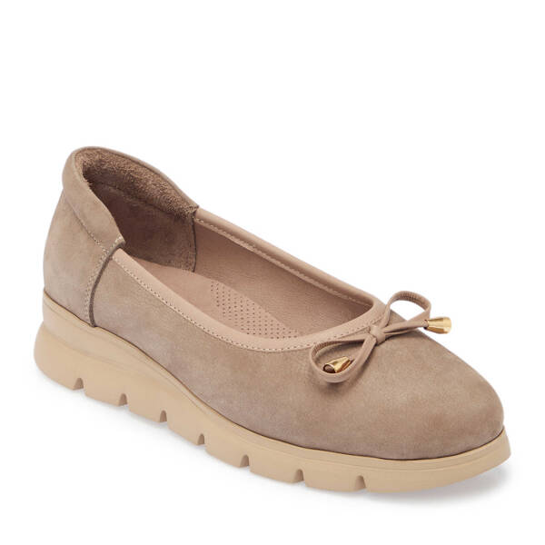 Vizon Nubuk Deri Kadın Babet - K25S1AY68244-A65 - 1