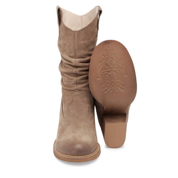 Vizon Nubuk Deri Kadın Casual Bot - K24K1BT67590-A65 - 4