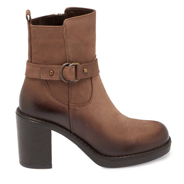 Vizon Nubuk Deri Kadın Klasik Bot - K24K1BT67653-A65 - 3