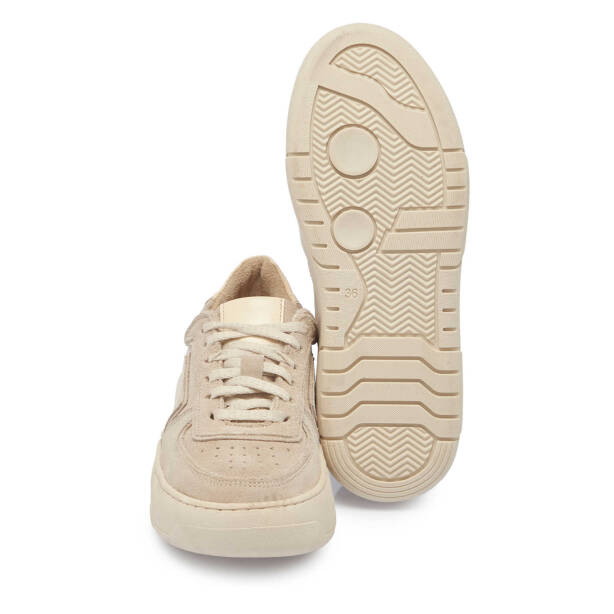 Vizon Hakiki Nubuk Deri Kadın Sneaker - K24I1AY67493-B21 - 4