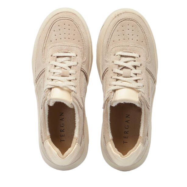 Vizon Hakiki Nubuk Deri Kadın Sneaker - K24I1AY67493-B21 - 5