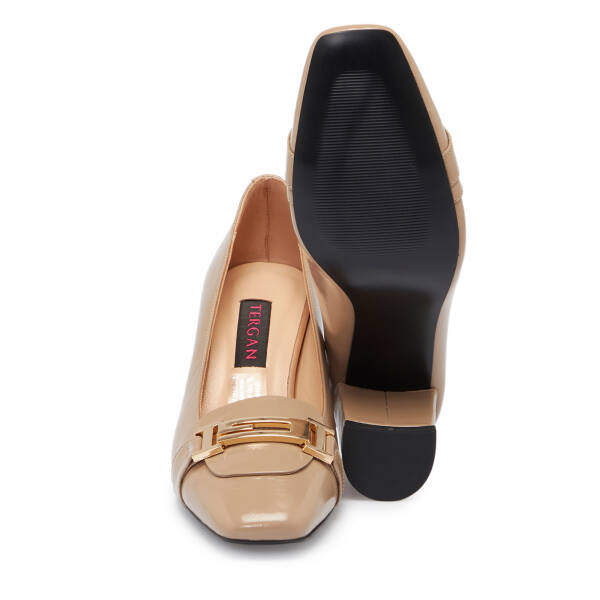 Vizon Rugan Deri Kadın Topuklu Ayakkabı - K25S1AY68340-A81 - 4