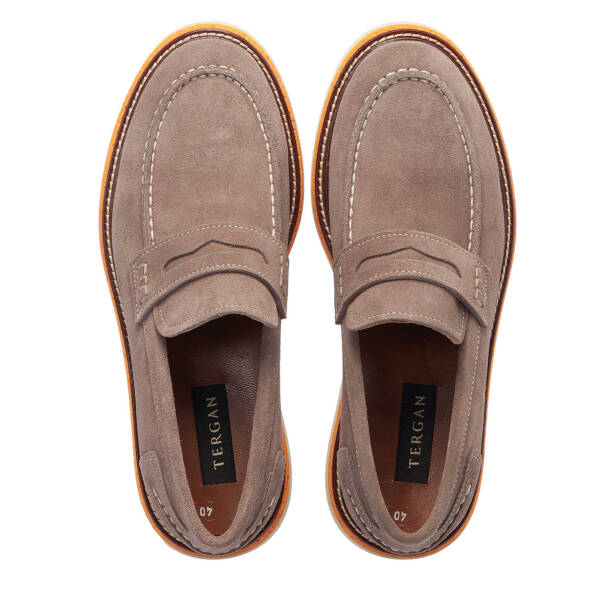 Vizon Hakiki Süet Deri Erkek Loafer - E25I1AY57192-T86 - 5