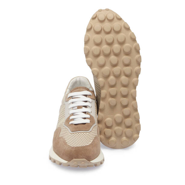 Vizon Hakiki Süet Deri Erkek Sneaker - E24I1AY56733-A02 - 4