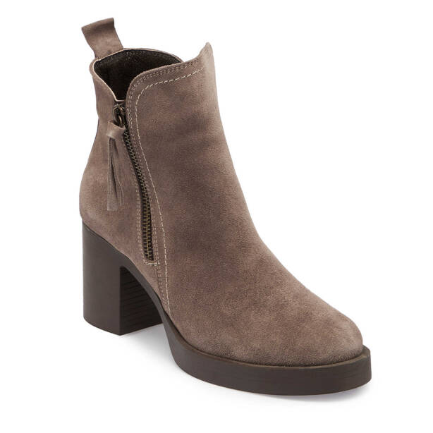 Vizon Süet Deri Kadın Casual Bot - K24K1BT67563-A02 - Tergan