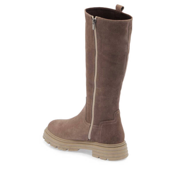 Vizon Hakiki Süet Deri Kadın Casual Çizme - K23K1CM66837-A02 - 3