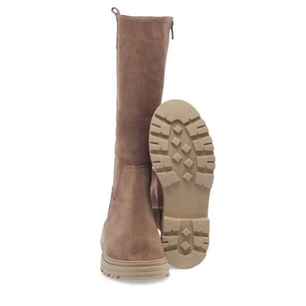 Vizon Hakiki Süet Deri Kadın Casual Çizme - K23K1CM66837-A02 - 4