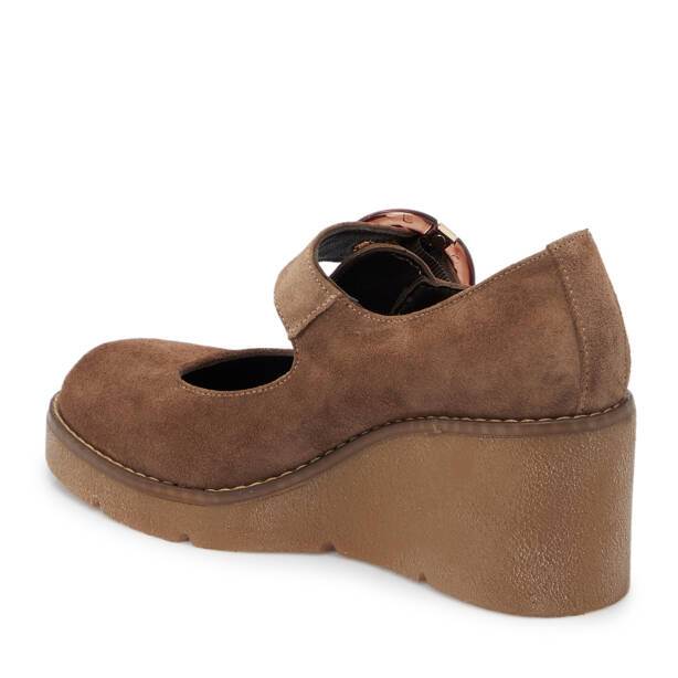 Vizon Süet Deri Kadın Dolgu Topuklu Ayakkabı - K25S1AY68329-A02 - 4