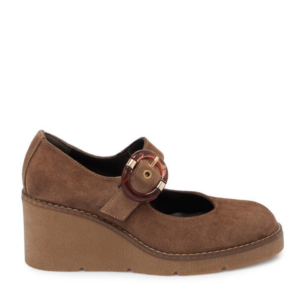 Vizon Süet Deri Kadın Dolgu Topuklu Ayakkabı - K25S1AY68329-A02 - 6