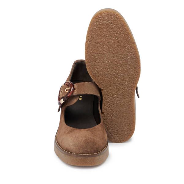 Vizon Süet Deri Kadın Dolgu Topuklu Ayakkabı - K25S1AY68329-A02 - 8