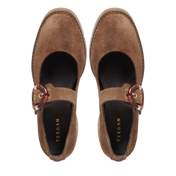 Vizon Süet Deri Kadın Dolgu Topuklu Ayakkabı - K25S1AY68329-A02 - 9