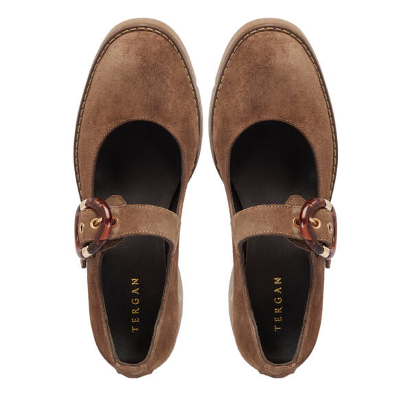 Vizon Süet Deri Kadın Dolgu Topuklu Ayakkabı - K25S1AY68329-A02 - 9